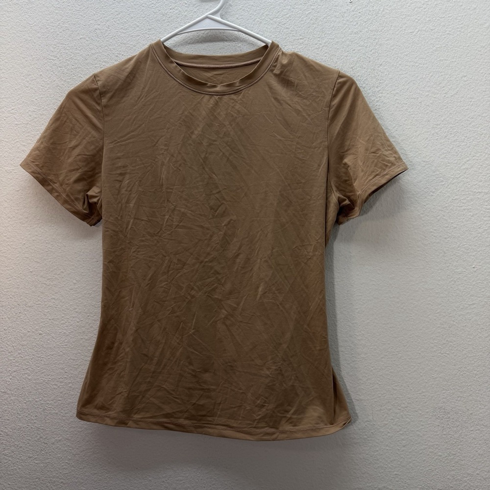 Skims T Shirt‎ Brown Fitted Stretch Short Sleeve Tee Size M Crewneck